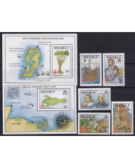 F-EX64640 ANGUILLA MNH 1986 DISCOVERY OF AMERICA COLUMBUS COLON MAP.