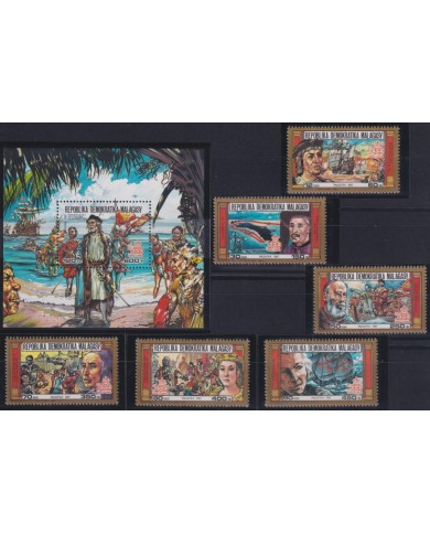 F-EX64643 MADAGASCAR MNH 1987 DISCOVERY SHIP COLUMBUS MEGALLAN BARTOLOME DIAZ.