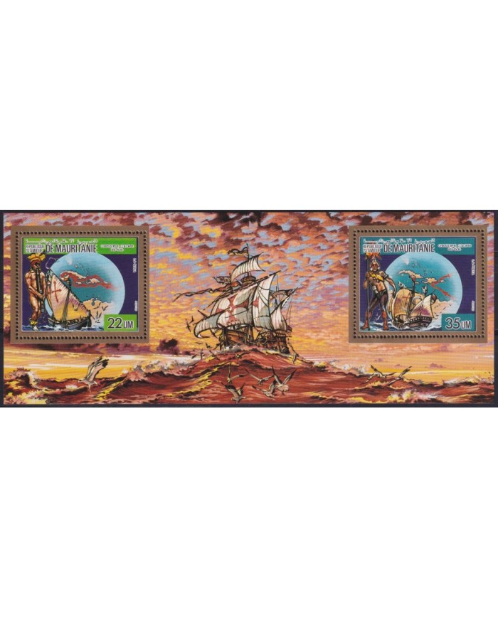 F-EX64644 MAURITANIA MNH 1986 GOLDEN DISCOVERY COLUMBUS COLON SHIP ONLY 10.000.