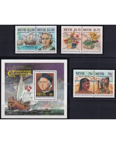 F-EX64645 NEVIS MNH 1986 DISCOVERY BARCOS SHIP BARCOS COLON COLUMBUS INDIAN.