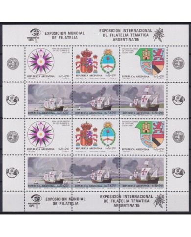 F-EX65021 ARGENTINA MNH 1985 DISCOVERY SHIP PHILATELIC EXPO.