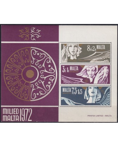 F-EX64648 MALTA MNH 1972 CHRISTMAS NAVIDAD DRAWING ART WOMAN RELIGION.