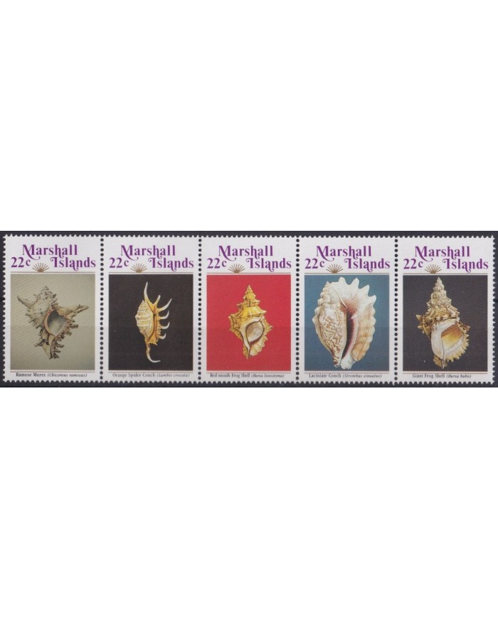 F-EX64502 MARSHALL IS MNH 1985 SEA MARINE WILDLIFE REEF CORAL SHELL.