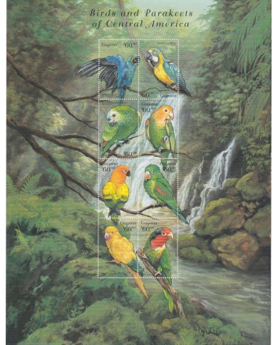 F-EX65033 GUYANA MNH 1999 BIRD PARAKEETS OF CENTRAL AMERICA AVES PARROT OISEAUX.