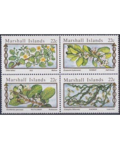 F-EX64507 MARSHALL IS MNH 1985 FLOWER FLORES BLOCK.