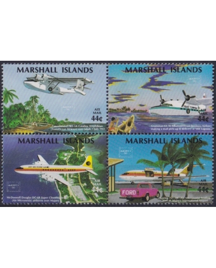 F-EX64503 MARSHALL IS MNH 1986 AMERIPEX AVION AIRPLANE CATALINA ANPHIBIAN GRUMMA.