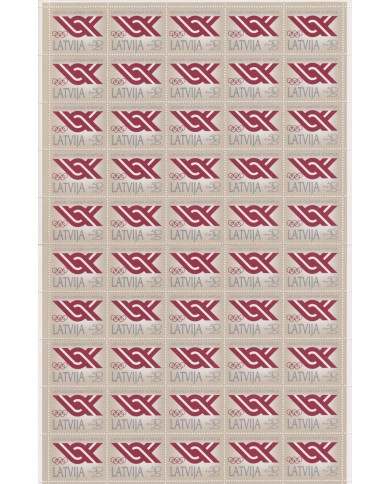 F-EX65037 LATVIJA 1990 RECOGNITION OF OLYMPIC LATVIA COMMITTEE SPECIAL SHEET OF 50.