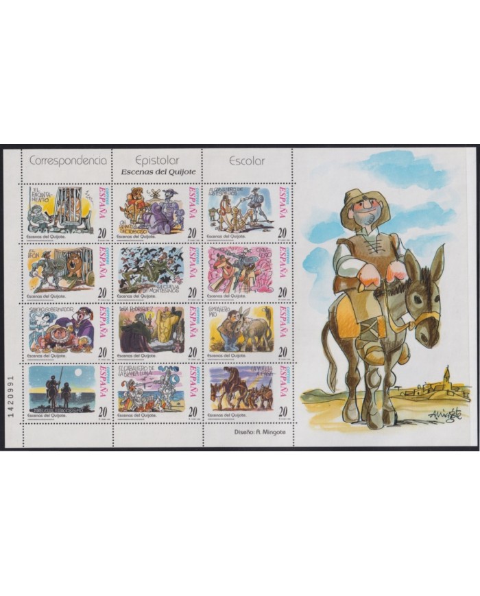 F-EX65017 ESPAÑA SPAIN MNH 1998 MONGOTE CARTOONS DON QUIJOTE CORRESPONDENCIA ESCOLAR.