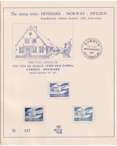 F-EX65023 DENMARK DANMARK 1961 OPEN AIR MUSEUM AARHUS SPECIAL CARDBOARD.