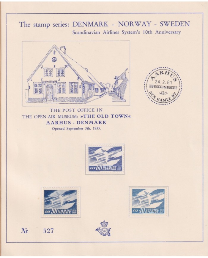 F-EX65023 DENMARK DANMARK 1961 OPEN AIR MUSEUM AARHUS SPECIAL CARDBOARD.