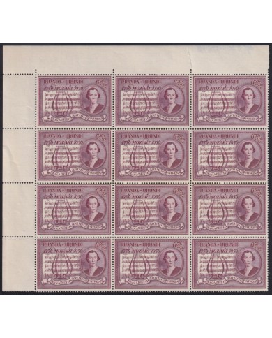F-EX65029 RWANDA URUNDI BELGIUM MH-MNH 1956 6,50fr JUBILEE OF MOZART SHEET.