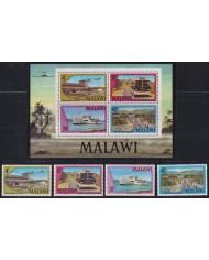 F-EX63413 MALAWI MNH 1977 AIRPORT BUS SHIP RAILROAD TRAIN RAILWAYS LOCOMOTIVE FERROCARRIL