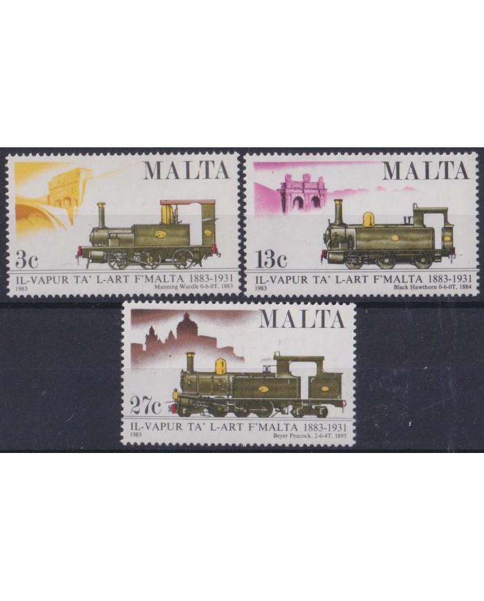 F-EX63550 MALTA MNH 1983 RAILROAD TRAIN RAILWAYS LOCOMOTIVE FERROCARRIL
