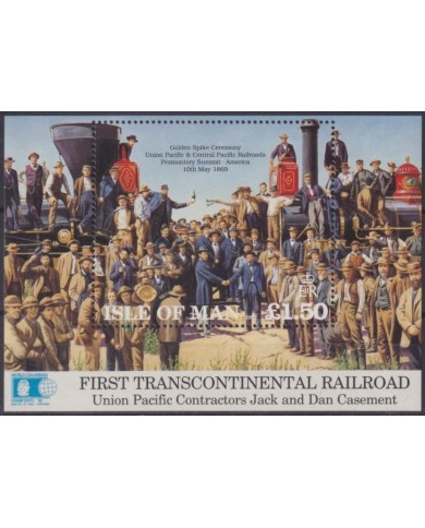 F-EX61928 MAN IS UK ENGLAND MNH 19972 TRANSCONTINENTAL RAILROAD TRAIN RAILWAYS LOCOMOTIVE FERROCARRIL