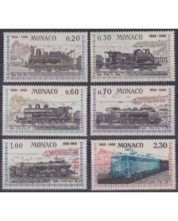 F-EX63423 MONACO MNH 1968 RAILROAD TRAIN RAILWAYS LOCOMOTIVE FERROCARRIL