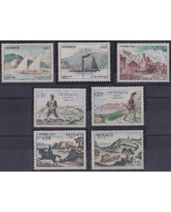 F-EX63424 MONACO MNH 1956 POSTAGE DUE SHIP RAILROAD GLOBE AIRPLANE SPACE ROCKET