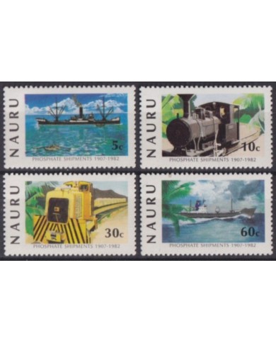 F-EX63436 NAURU MNH 1982 BOAT SHIP RAILROAD TRAIN RAILWAYS LOCOMOTIVE FERROCARRIL