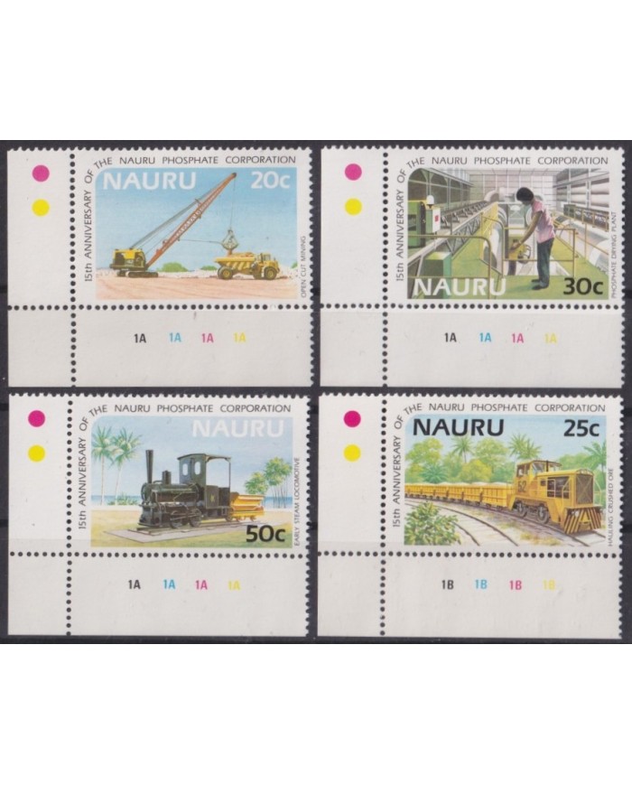 F-EX63437 NAURU MNH 1982 PHOSPHATE RAILROAD TRAIN RAILWAYS LOCOMOTIVE FERROCARRIL