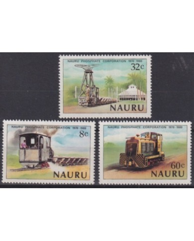 F-EX63438 NAURU MNH 1980 PHOSPHATE RAILROAD TRAIN RAILWAYS LOCOMOTIVE FERROCARRIL
