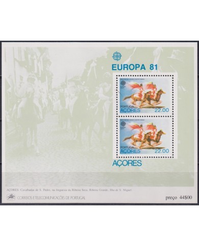 F-EX63700 PORTUGAL AZORES MNH 1981 EUROPA HORSE EQUESTRIAN.