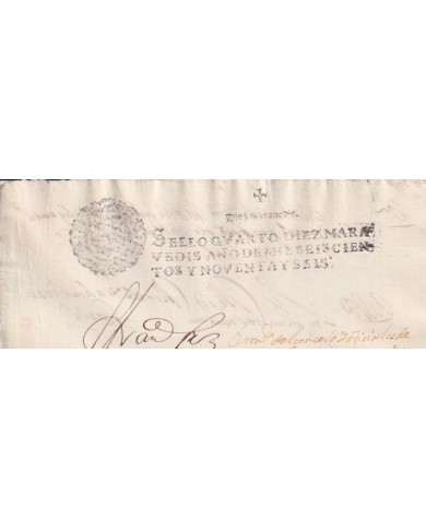 1696-PS-1 ESPAÑA SPAIN 1696 SEALLED PAPER REVENUE. SELLO 4º.