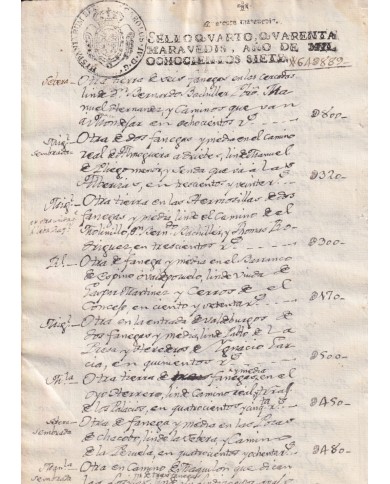 1807-PS-12 ESPAÑA SPAIN 1807 SEALLED PAPER REVENUE. SELLO 4º.