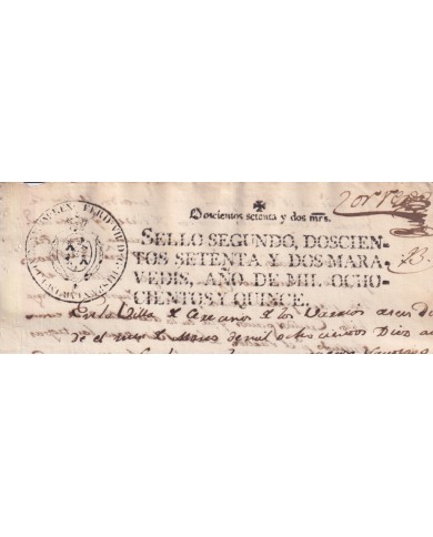 1815-PS-45 ESPAÑA SPAIN 1815 SEALLED PAPER REVENUE. SELLO 2º.