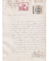 1881-PS-7 ESPAÑA SPAIN 1881 SEALLED PAPER REVENUE. SELLO 10º + BURGOS LAWYER.