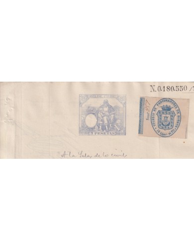 1887-PS-16 ESPAÑA SPAIN 1887 SEALLED PAPER REVENUE. SELLO 9º + BURGOS LAWYER.