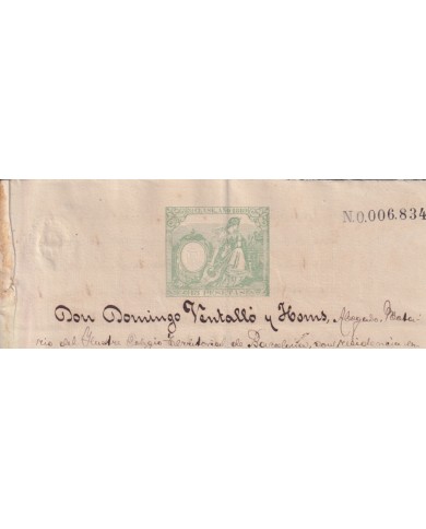 1889-PS-12 ESPAÑA SPAIN 1889 SEALLED PAPER REVENUE. SELLO 5º + BURGOS LAWYER.