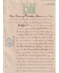 1889-PS-12 ESPAÑA SPAIN 1889 SEALLED PAPER REVENUE. SELLO 5º + BURGOS LAWYER.