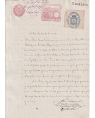 1891-PS-12 ESPAÑA SPAIN 1891 SEALLED PAPER REVENUE. SELLO 10º + BURGOS LAWYER.