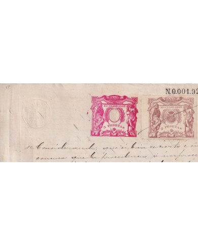 1895-PS-12 ESPAÑA SPAIN 1895 SEALLED PAPER REVENUE OVERPRINTED. 8º + POLIZAS 11º.