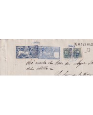 1897-PS-17 ESPAÑA SPAIN 1897 SEALLED PAPER REVENUE. SELLO 12º + 10c WAR TAX.