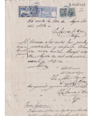 1897-PS-17 ESPAÑA SPAIN 1897 SEALLED PAPER REVENUE. SELLO 12º + 10c WAR TAX.