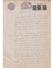 1899-PS-10 ESPAÑA SPAIN 1899 SEALLED PAPER REVENUE. SELLO 12º + 10+20c WAR TAX.