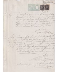 1899-PS-12 ESPAÑA SPAIN 1899 SEALLED PAPER REVENUE. SELLO 10º + 50+40c WAR TAX.
