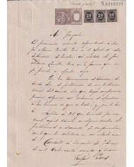 1899-PS-13 ESPAÑA SPAIN 1899 SEALLED PAPER REVENUE. SELLO 11º + 20c WAR TAX.
