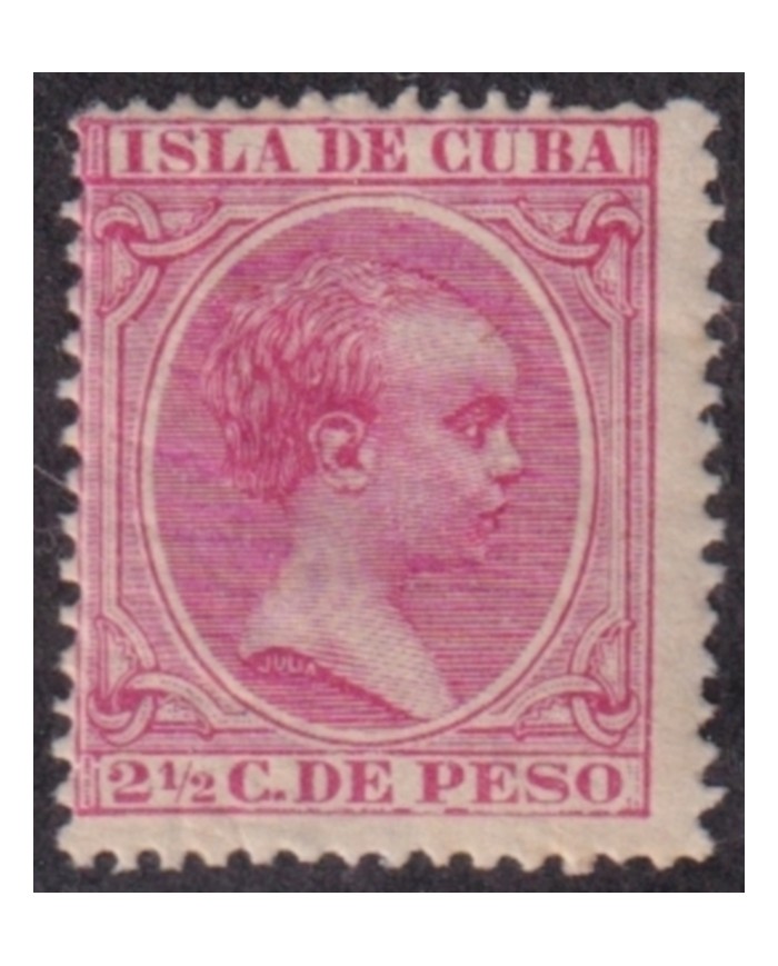 1896-329 CUBA SPAIN MH 1896 ALFONSO XII 2 ½ c.
