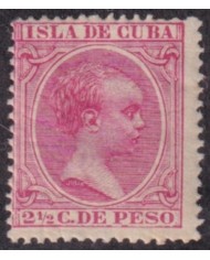 1896-329 CUBA SPAIN MH 1896 ALFONSO XII 2 ½ c.