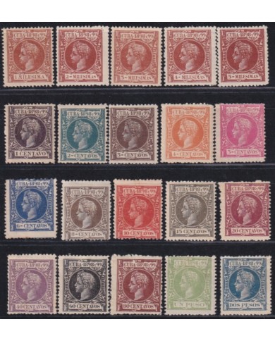 1898-372 CUBA SPAIN MH 1896 ALFONSO XII AUTONOMIA COMPLETE SET.