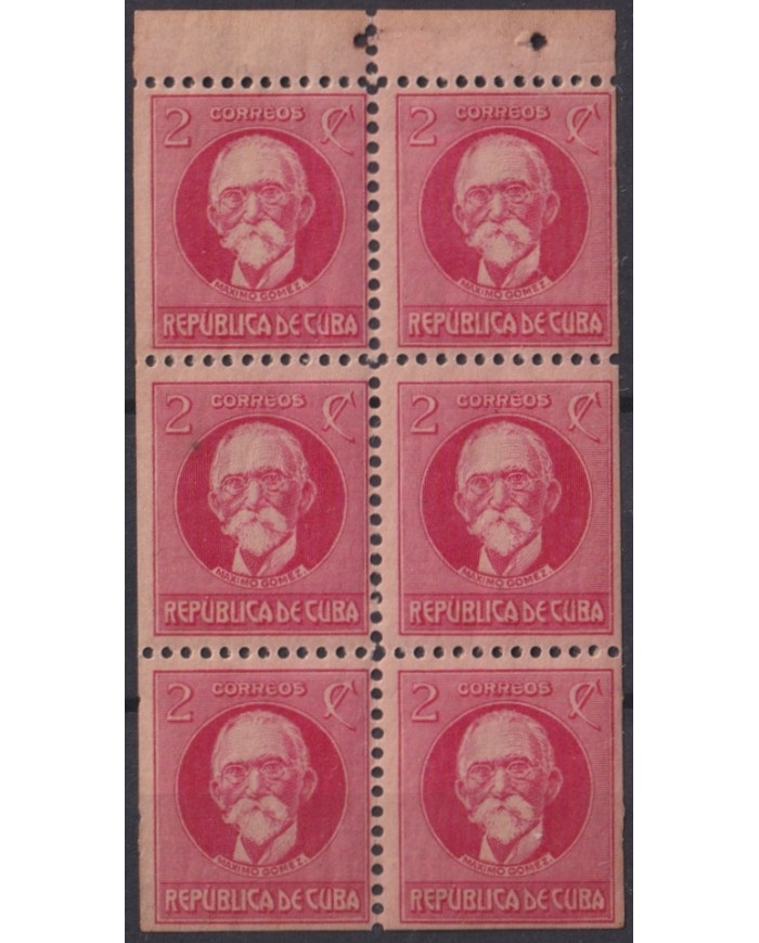 1917-446 CUBA REPUBLICA 1917 2c (215c) MAXIMO GOMEZ BOOKLED MNH.