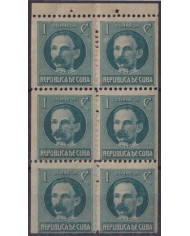 1917-447 CUBA REPUBLICA 1917 1c JOSE MARTI BOOKLED ORIGINAL GUM.