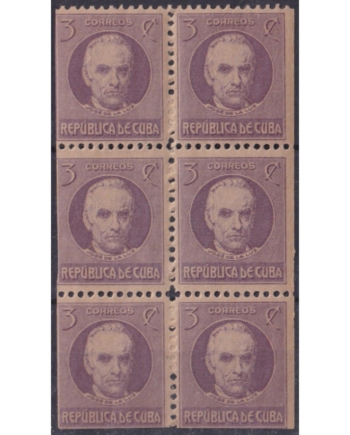 1917-448 CUBA REPUBLICA 1917 3c JOSE DE LA LUZ Y CABALLERO BOOKLED MNH.