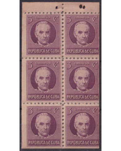 1917-451 CUBA REPUBLICA 1917 1c JOSE DE LA LUZ Y CABALLERO BOOKLED MNH.