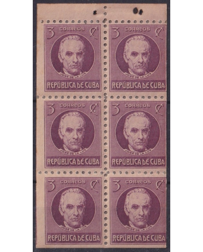 1917-451 CUBA REPUBLICA 1917 1c JOSE DE LA LUZ Y CABALLERO BOOKLED MNH.