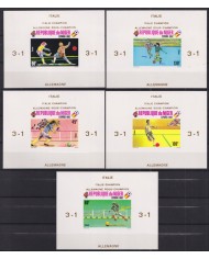 F-EX51973 NIGER MNH 1982 SOCCER FOOTBALL 5 IMPERF CARBOARD PROOF GOLDEN OVERPRINT WINNER.