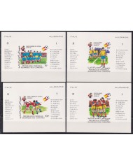 F-EX52611 COMORES MNH 1982 SOCCER FOOTBALL 4 IMPERF CARBOARD PROOF SILVER OVERPRINT WINNER.