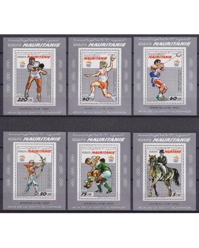 F-EX65185 MAURITANIE MNH 1990 OLYMPIC GAMES BARCELONA PERFORATED BLOCK.