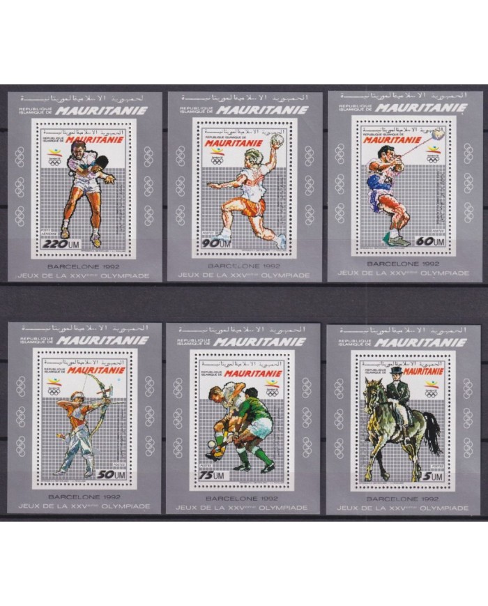 F-EX65185 MAURITANIE MNH 1990 OLYMPIC GAMES BARCELONA PERFORATED BLOCK.